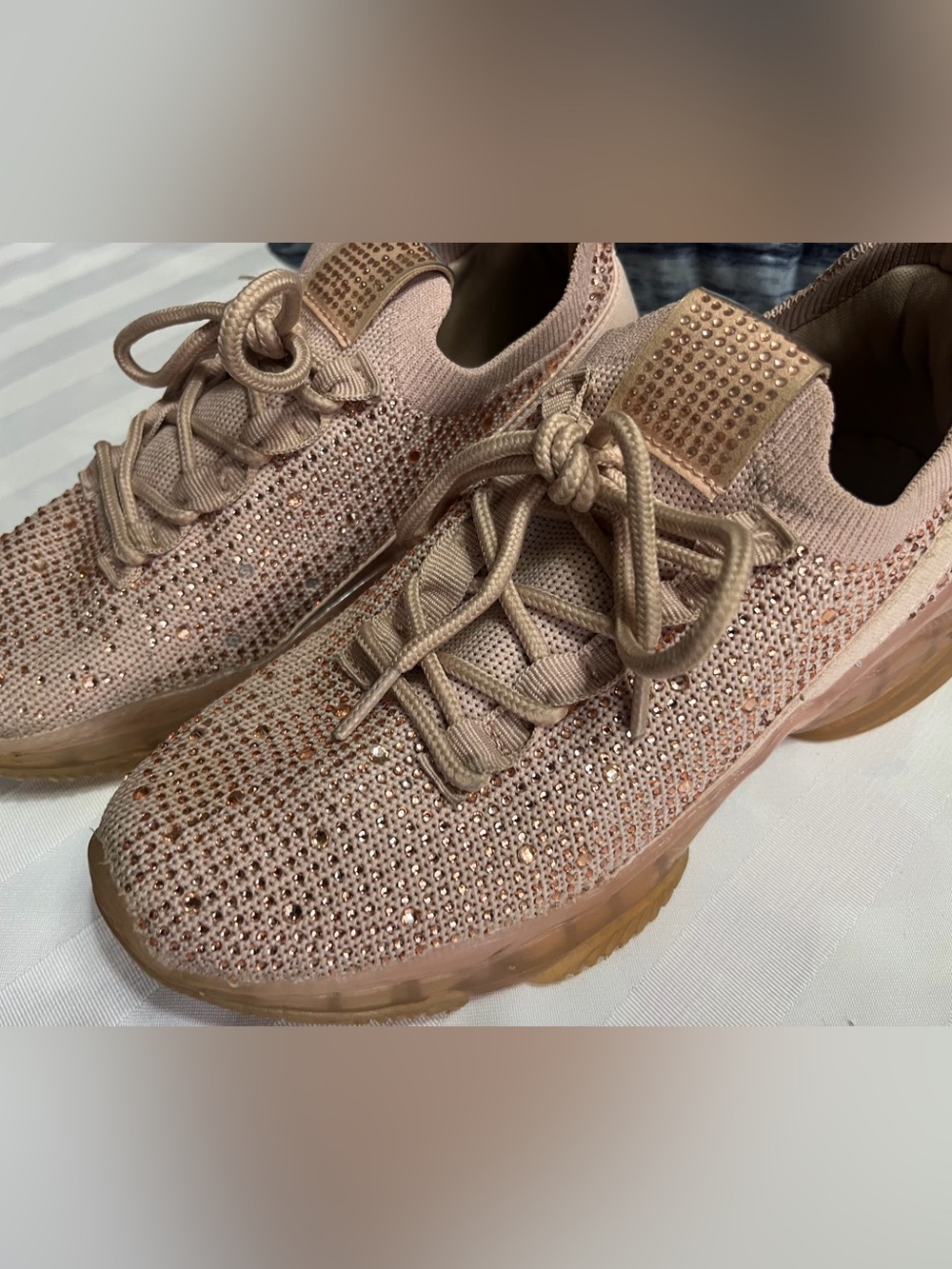 Forever Link Sparkle Glitter Metallic Lace Up  Fashion Sneaker Shoes youth 3.5